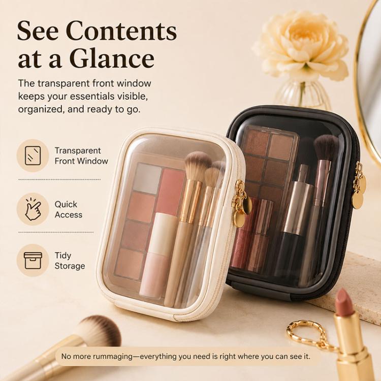 Portable High-Transparency Makeup Bag Mini Storage Bag, 15 x 12 x 4cm
