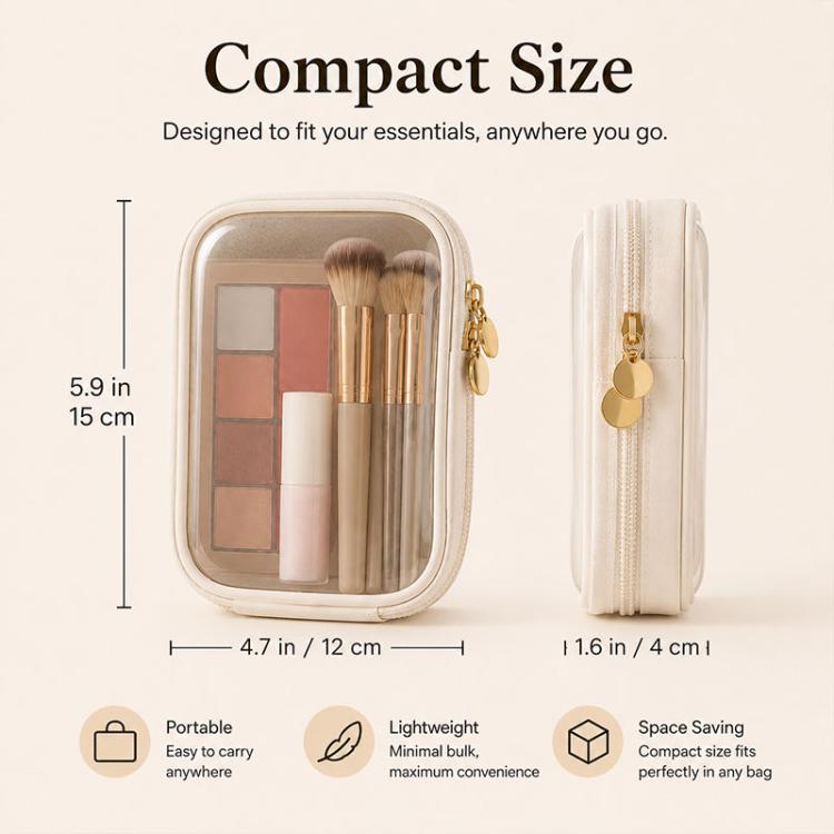 Portable High-Transparency Makeup Bag Mini Storage Bag, 15 x 12 x 4cm
