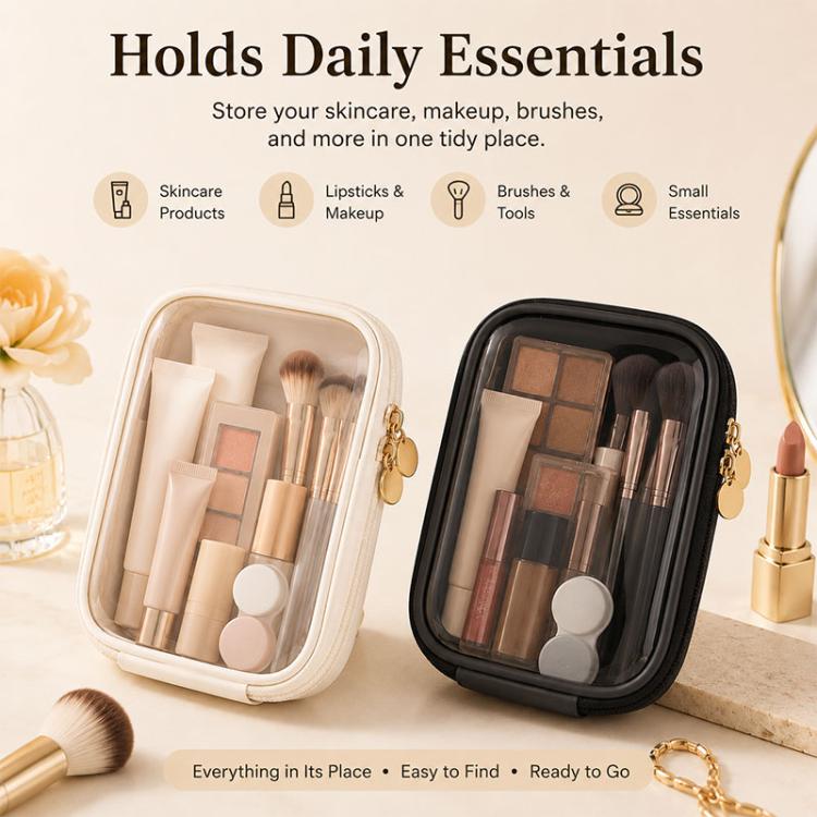 Portable High-Transparency Makeup Bag Mini Storage Bag, 15 x 12 x 4cm