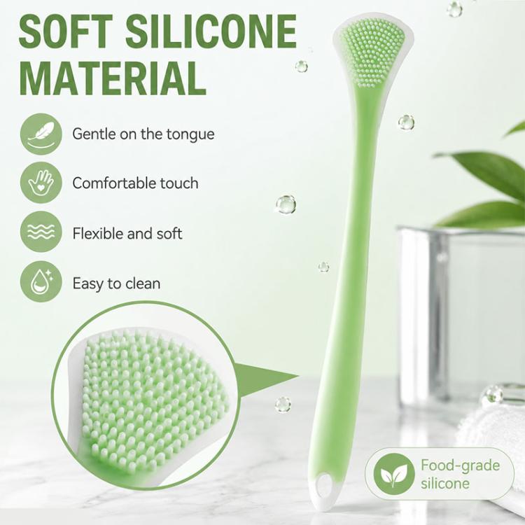 2pcs/Pack Double-Sided Silicone Tongue Scraper Oral Cleaning Tool