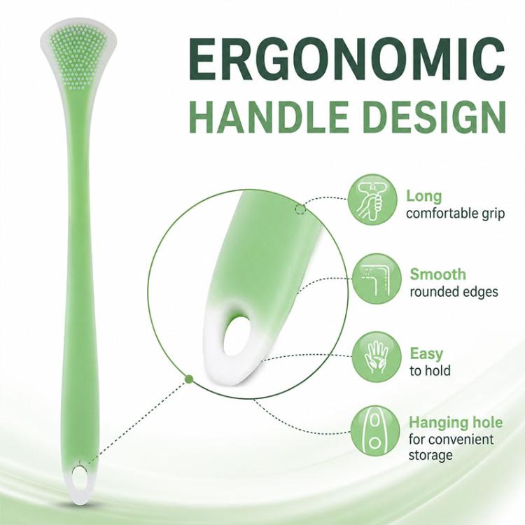 2pcs/Pack Double-Sided Silicone Tongue Scraper Oral Cleaning Tool