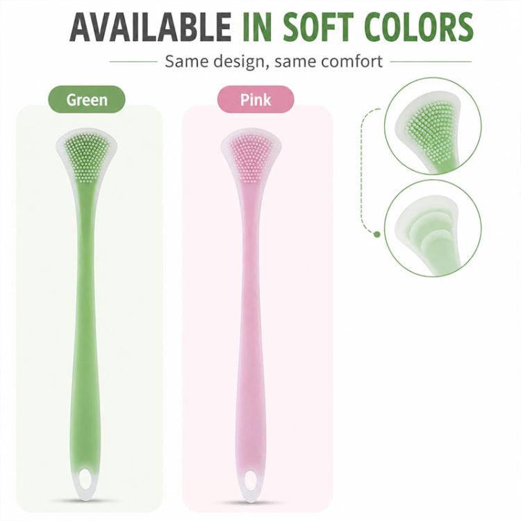 2pcs/Pack Double-Sided Silicone Tongue Scraper Oral Cleaning Tool