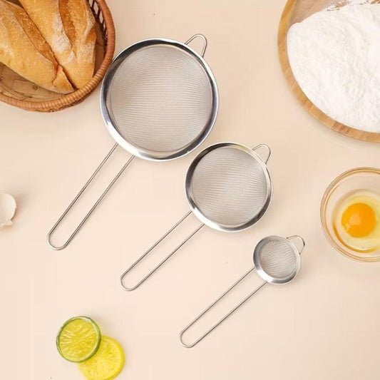 LsCook 3 in 1 Stainless Steel Strainer Spoon Filter Mesh, 6.9+12+17.6cm