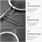 Stainless steel mesh strainer with secure welded rim, reinforced handle, and hanging hook