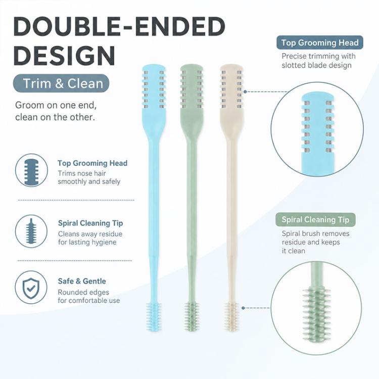 3pcs/Pack 360 Degree Rotating Double Blade Design Double Head Nose Hair Razor