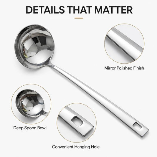 LsCook 7.2cm Stainless Steel Spoon, Soup Spoon, Strainer Spoon