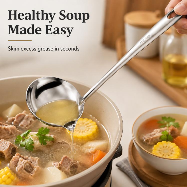 LsCook Stainless Steel Oil Separating Spoon, Oil Separating Spoon