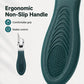 Ergonomic non-slip nail clipper handle with pointed slant metal blade