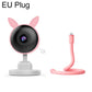 Pink EU plug wireless baby monitor camera with base stand and power cord