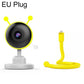 Yellow EU plug wireless baby monitor camera with base stand and power cord