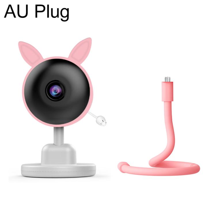 Pink AU plug wireless baby monitor camera with base stand and power cord