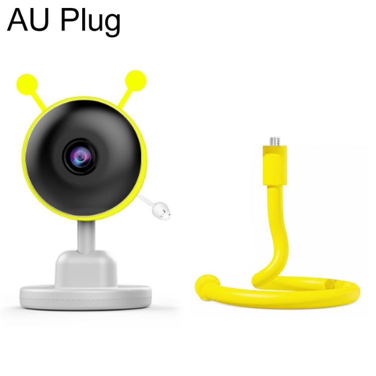 Yellow AU plug wireless baby monitor camera with base stand and power cord