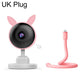 Wireless baby monitor camera, UK plug, pink dome with stand