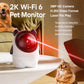 White Wi‑Fi pet and baby monitor camera with glowing red status light