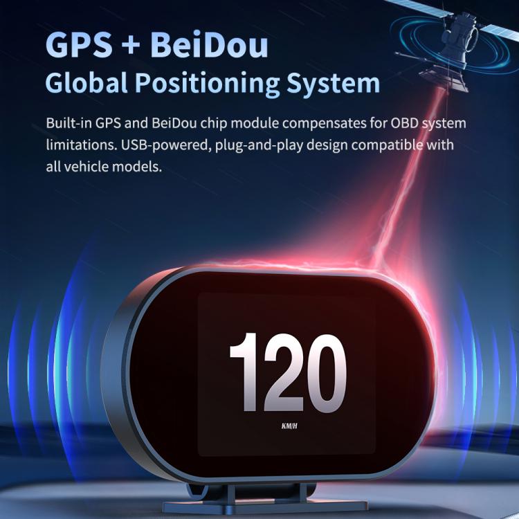 P27 Multi-functional LCD HD OBD2 GPS Gauge Speedometer, P27