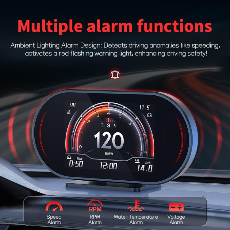 P27 Multi-functional LCD HD OBD2 GPS Gauge Speedometer, P27