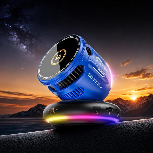 D3 15W Ice Magnetic Cooling RGB Car Mount Wireless Charging Phone Holder