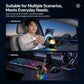Wireless charging car mount in dashboard use with RGB light and phone secured on top.