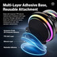 Magnetic car phone mount with multi-layer adhesive base and colorful RGB ring