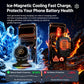 Wireless car phone holder with magnetic cooling vents and bright RGB charging glow.