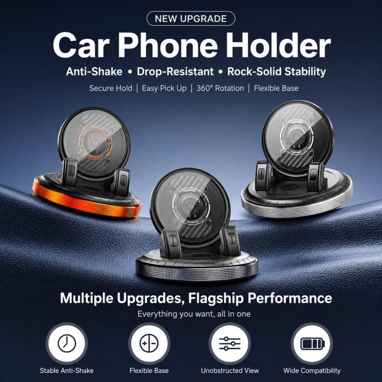 D7 Self-adhesive Rotating Base Car Center Console Phone Mount