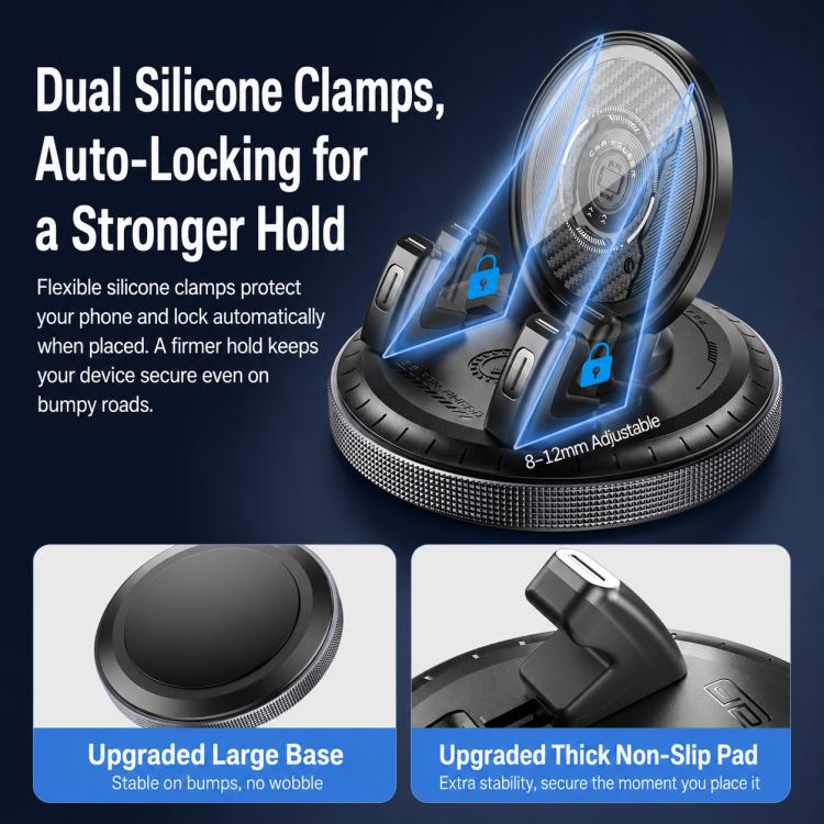 D7 Self-adhesive Rotating Base Car Center Console Phone Mount