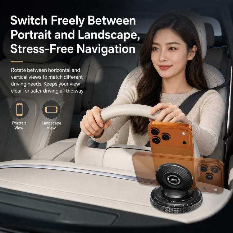 D7 Self-adhesive Rotating Base Car Center Console Phone Mount