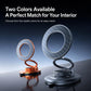 Magnetic phone holder ring in grey and orange, carbon-fiber textured 360° design