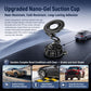 Black suction cup magnetic phone holder with ribbed base and hanging loop connector