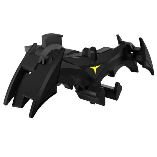 Bat-style mechanical gravity phone mount for car air vent, black with yellow emblem