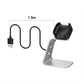 Smartwatch charger holder stand with 1.5m USB cable and black charging dock