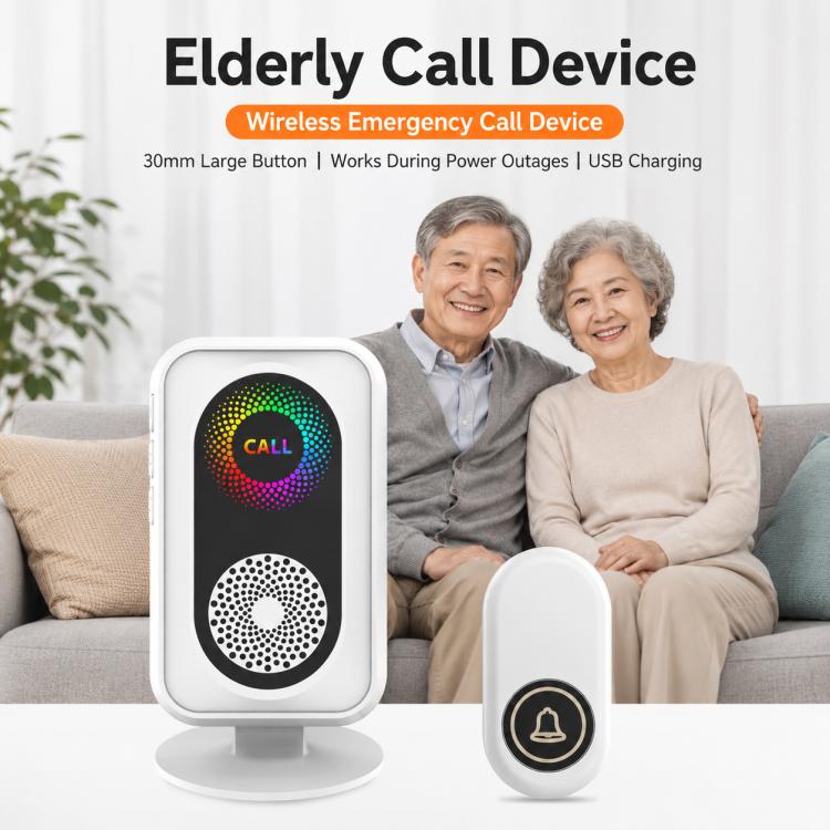 XY-601 Adjustable Volume Wireless Waterproof Doorbell Caregiver Call Button Kit