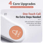 Close-up of a white oval call button with an orange CALL icon.
