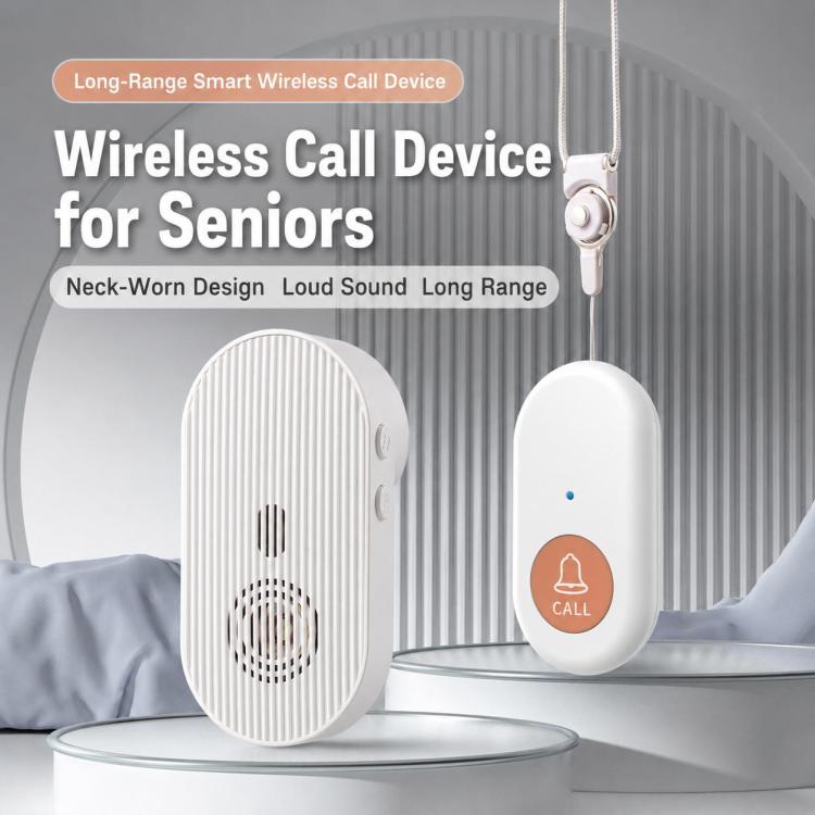 XY-808 Adjustable Volume Wireless Waterproof Doorbell Elderly Call Device, US Plug, EU Plug