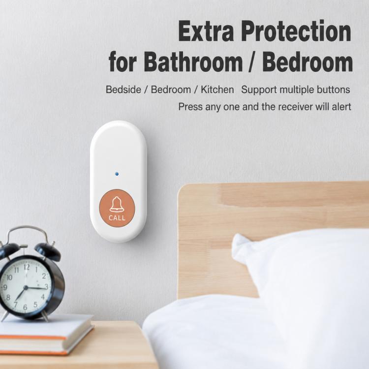 XY-808 Adjustable Volume Wireless Waterproof Doorbell Elderly Call Device, US Plug, EU Plug