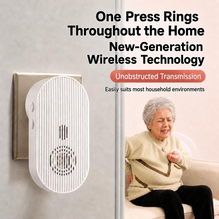 XY-808 Adjustable Volume Wireless Waterproof Doorbell Elderly Call Device, US Plug, EU Plug