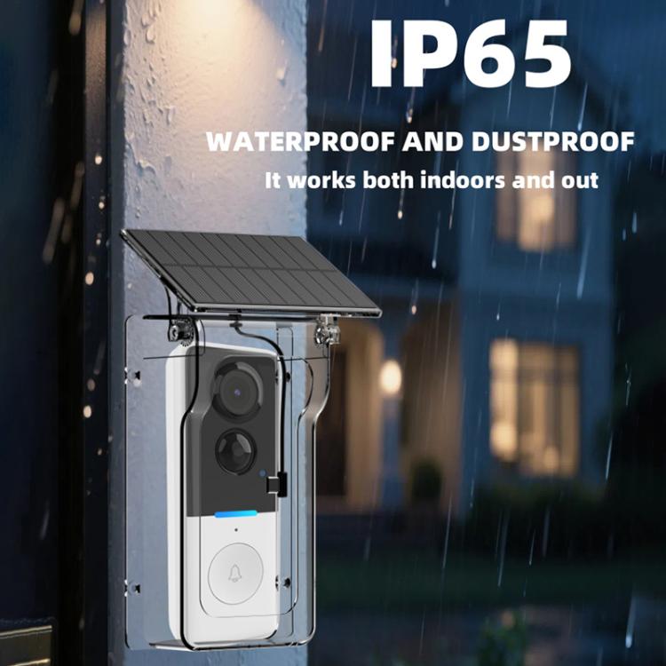 1MP HD Graffiti Smart Video Doorbell Camera With Solar Panel Charging Rain Cover
