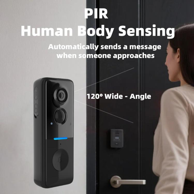 1MP HD Graffiti Smart Video Doorbell Camera With Solar Panel Charging Rain Cover