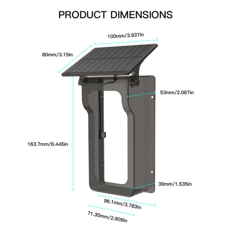 HC-002 Outdoor Solar Panel Charging Rain Cover Suitable For 013D Video Doorbell