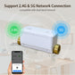 White smart water valve with brass ports, shown with 2.4G and 5G network support