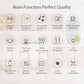 WiFi smart water leak alarm kit feature chart with alarm, detection, and app control icons