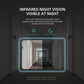 Smart video doorbell camera with night-vision window and illuminated blue outline