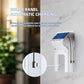 Clear solar rain cover with solar panel and doorbell protection shield