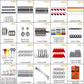Assorted lure hooks and sinkers with swivels and beads, shown with quantity chart