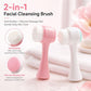 Manual Double-Sided Silicone Facial Cleansing Brush, Soft Face Scrubber and Massage Tool
