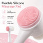 Manual Double-Sided Silicone Facial Cleansing Brush, Soft Face Scrubber and Massage Tool