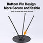 Round black camping table base with bottom pin feet for stability
