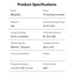 Wireless game controller product specifications list with key model and battery details.