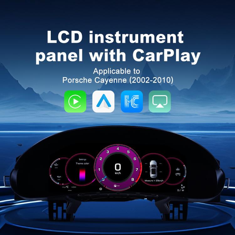 Car HD LCD Multi-Mode Digital Odometer Speedometer with CarPlay, For Porsche Cayenne 2002–2010