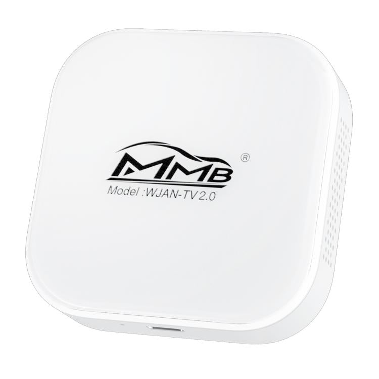 White MMB WJAN-TV 2.0 AI car box adapter with front logo and model label